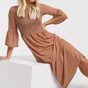 ASOS Maternity Bell Sleeve Ruched Midi Dress 4